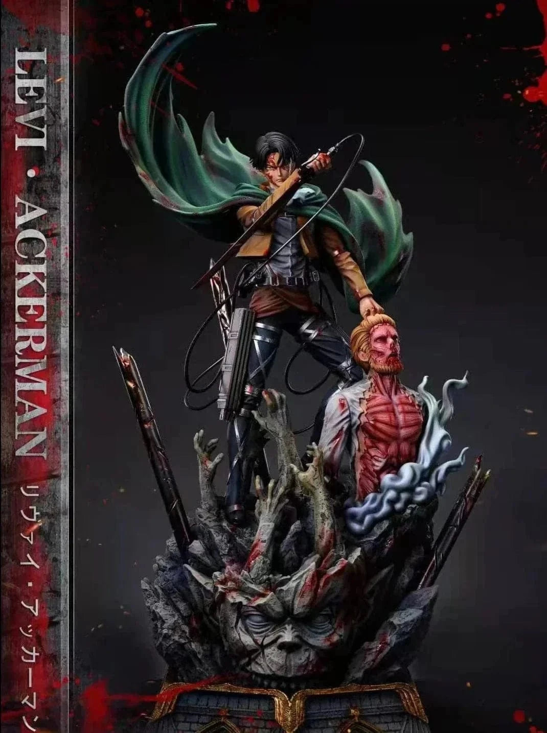 Figurine Attaque des Titans en Resine Livai vs Sieg