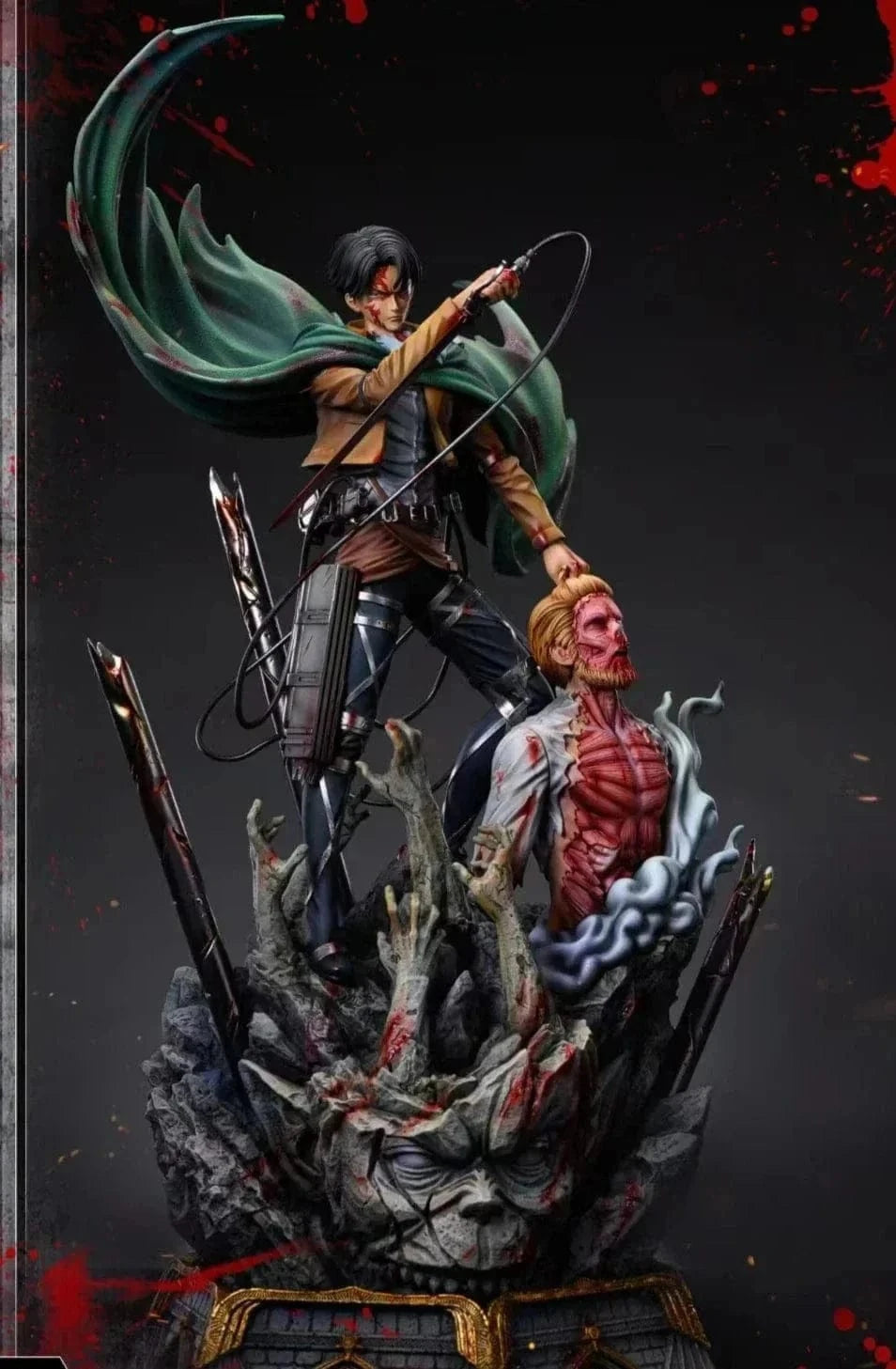Figurine Attaque des Titans en Resine Livai vs Sieg