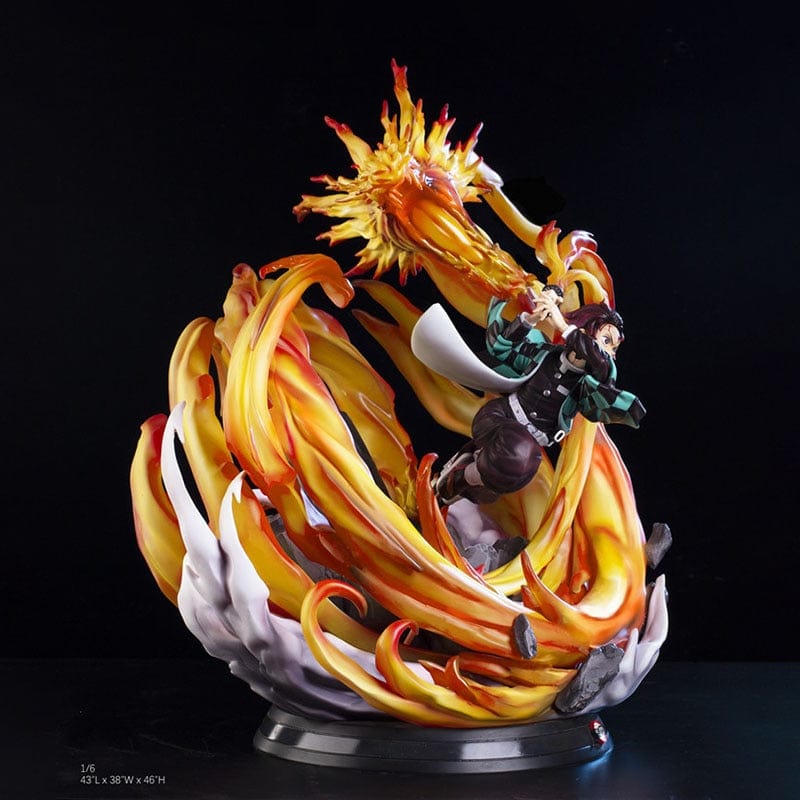 Figurine Collector en Resine Tanjiro Dragon de Feu