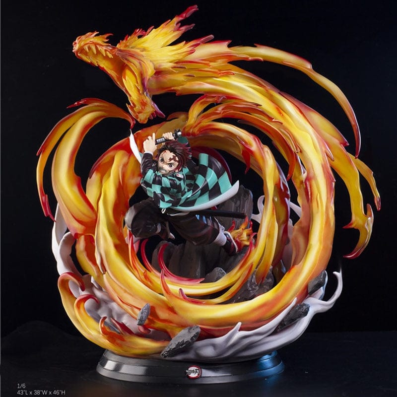 Figurine Collector en Resine Tanjiro Dragon de Feu